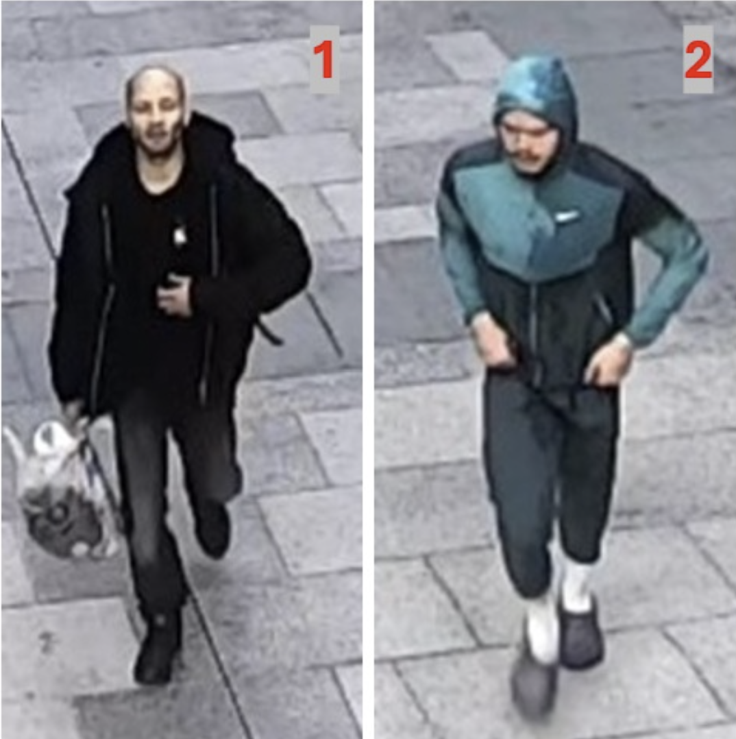 Two men wanted after they glassed man on Underground to steal his bag